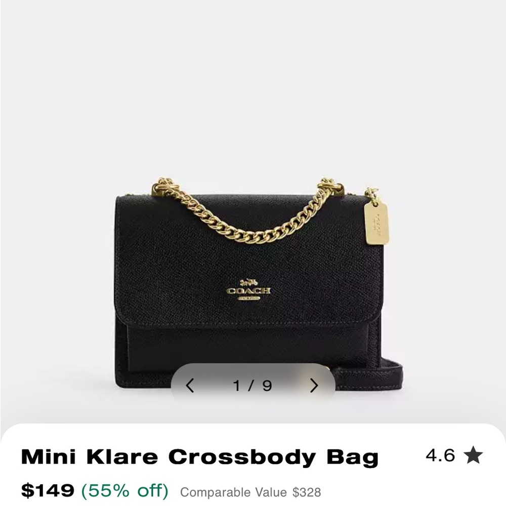 Coach Crossbody Bag - Black